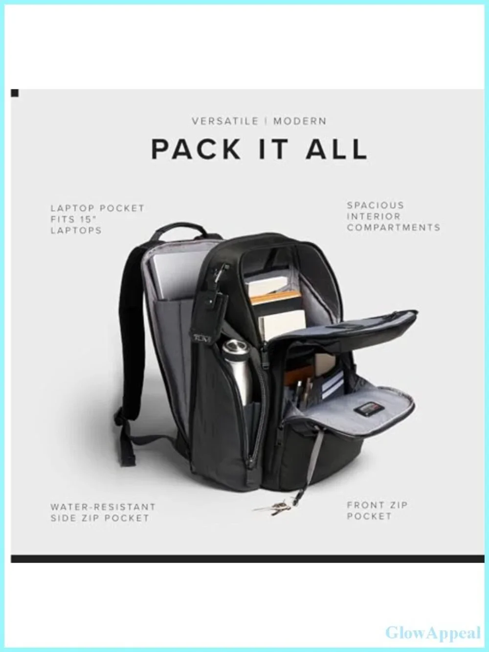 Nylon Laptop Backpack with Padded Compartment - Work & Travel